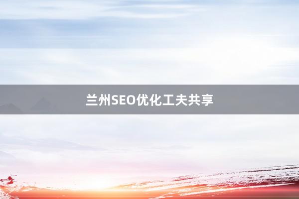兰州SEO优化工夫共享